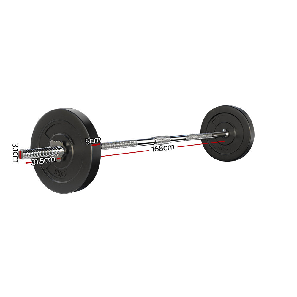 18KG Barbell Weight Set Plates Bar Bench Press Fitness Exercise Home Gym 168cm Sports & Fast shipping On sale