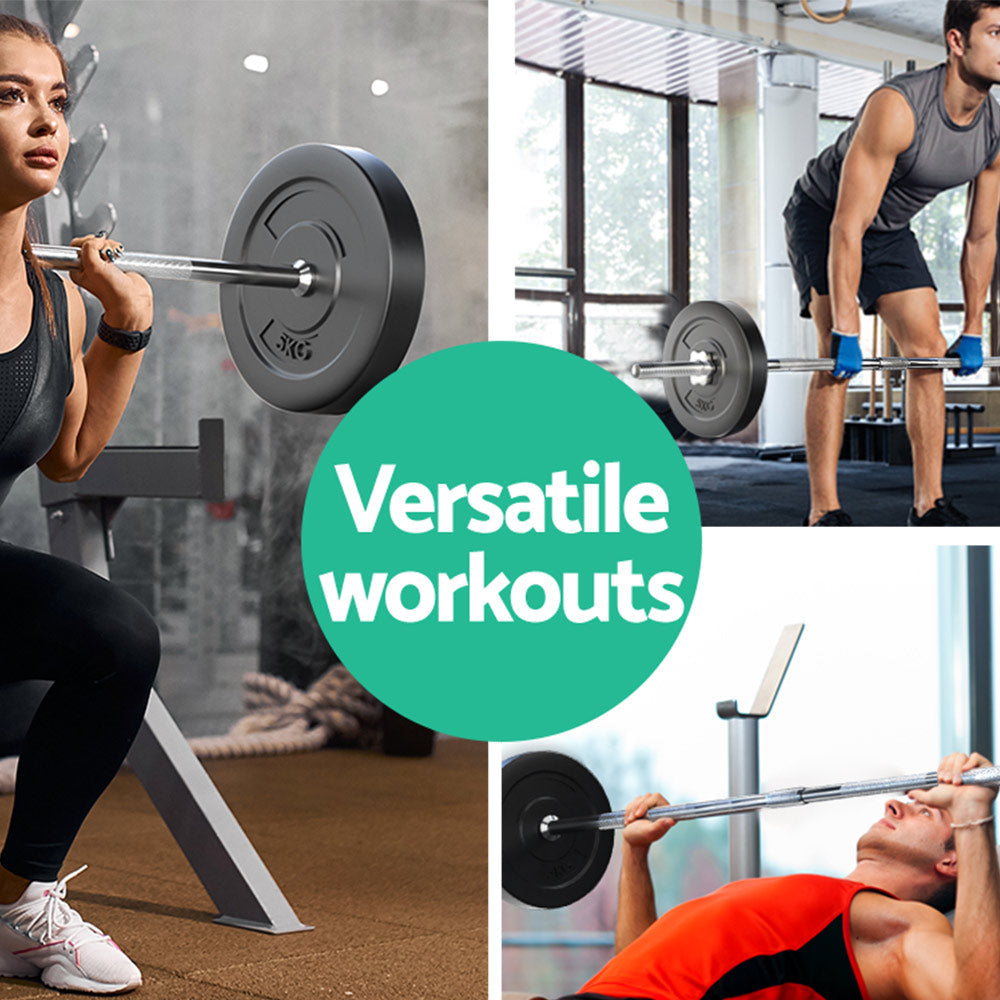 18KG Barbell Weight Set Plates Bar Bench Press Fitness Exercise Home Gym 168cm Sports & Fast shipping On sale