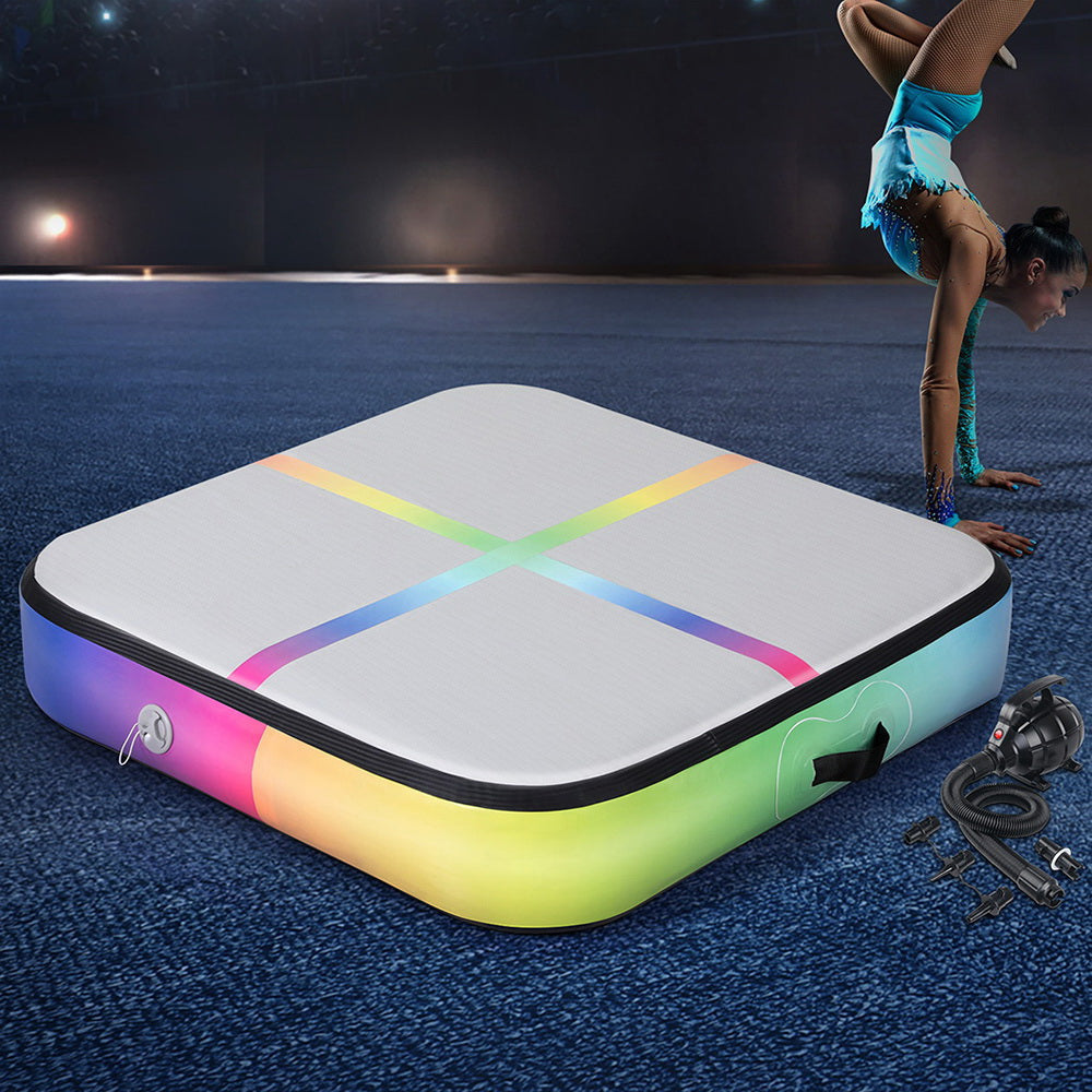 1m Air Track Mat Inflatable Gymnastics Tumbling W/ Pump Colourful Sports & Fitness Fast shipping On sale