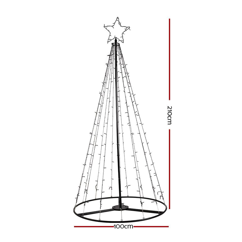 2.1M Christmas Tree LED Lights Solar-powered Xmas Fibre Optic Warm White Fast shipping On sale