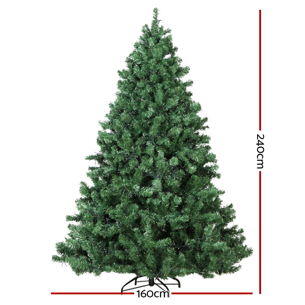 2.4M 8FT Christmas Tree Xmas 3190 LED Lights Warm White 1436 Tips Fast shipping On sale