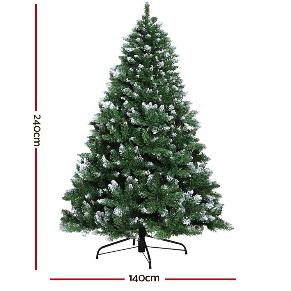 2.4M 8FT Christmas Tree Xmas Home Decoration 1400 Tips Snowy Green Fast shipping On sale