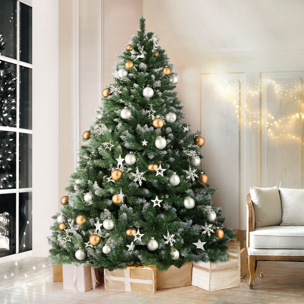 2.4M 8FT Christmas Tree Xmas Home Decoration 1400 Tips Snowy Green Fast shipping On sale