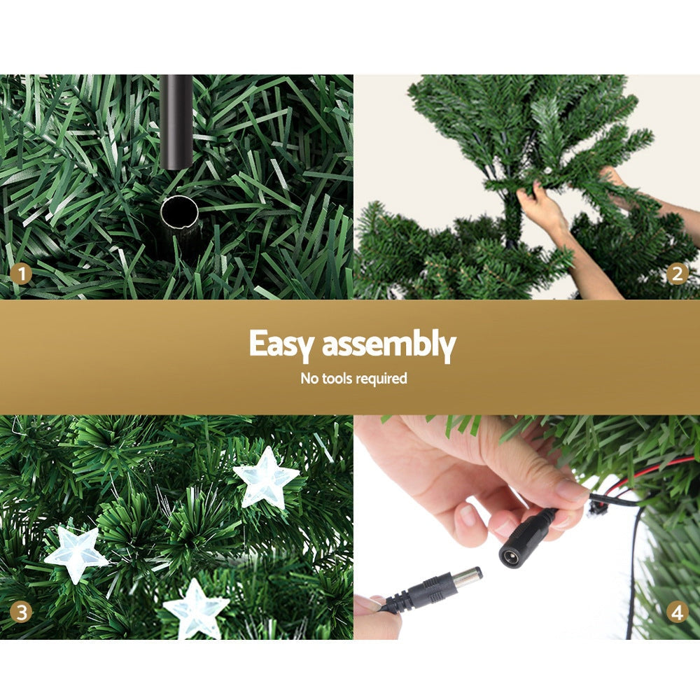2.4M 8FT LED Christmas Tree Xmas Optic Fiber Multi Colour Lights Fast shipping On sale