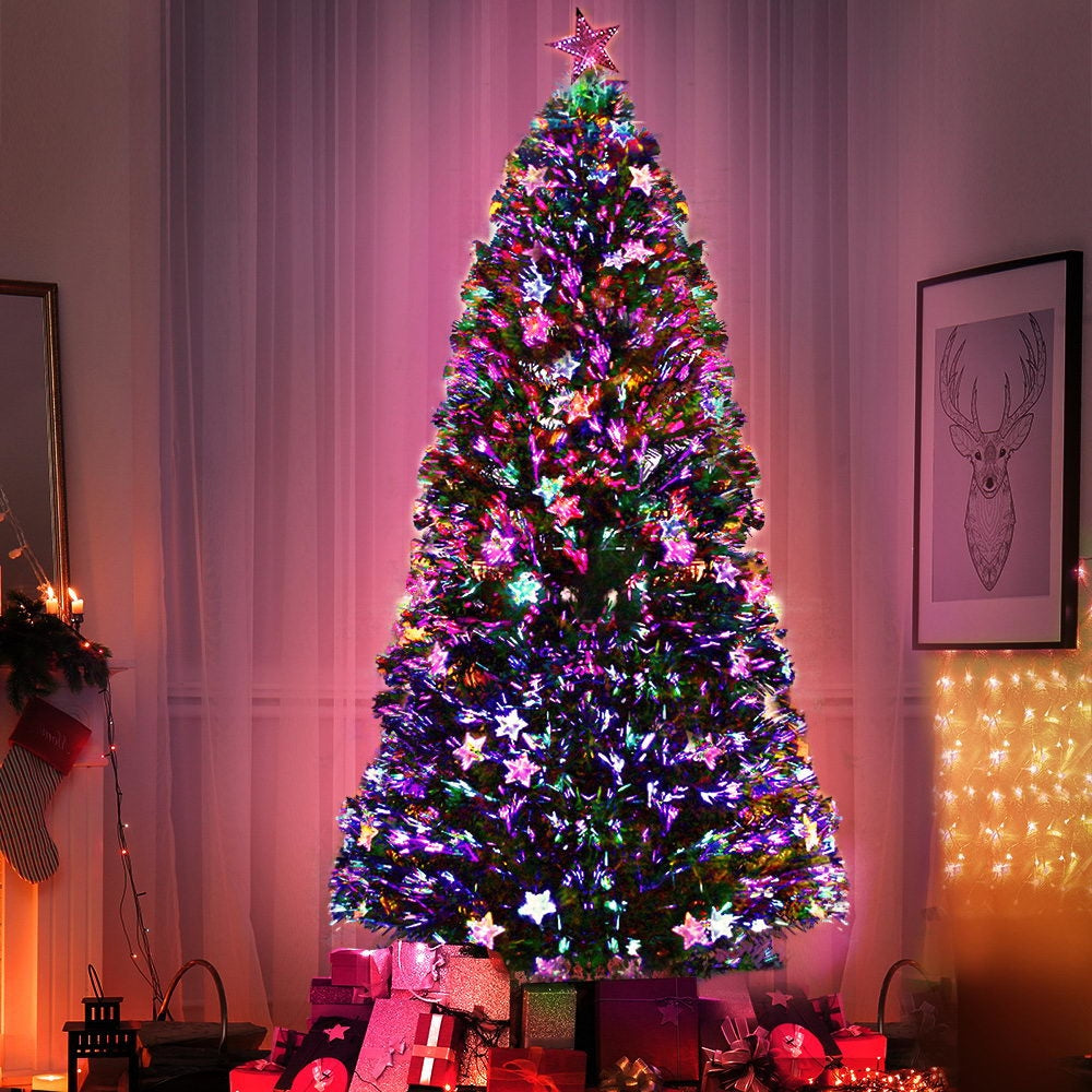 2.4M 8FT LED Christmas Tree Xmas Optic Fiber Multi Colour Lights Fast shipping On sale