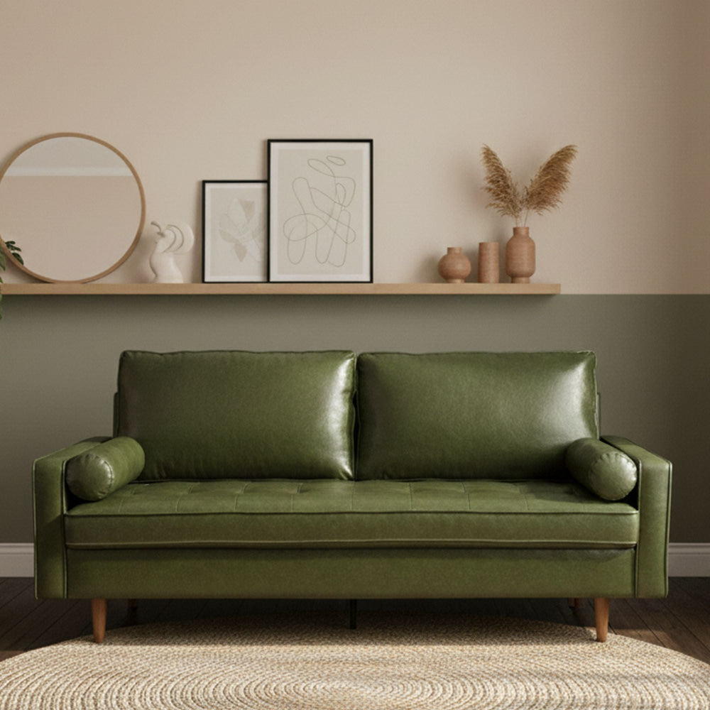 2.5 Seater Faux PI Leather Lounge Couch Relaxing Sofa - Green Fast shipping On sale