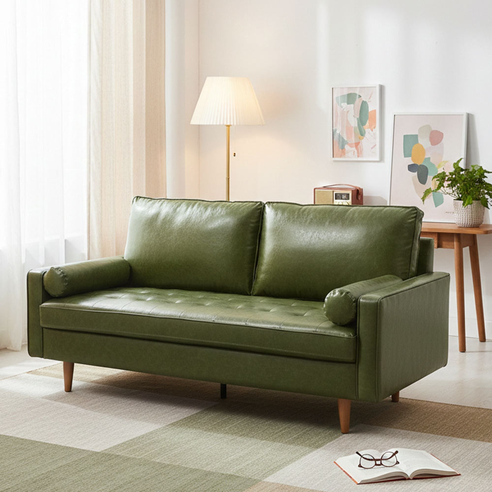 2.5 Seater Faux PI Leather Lounge Couch Relaxing Sofa - Green Fast shipping On sale