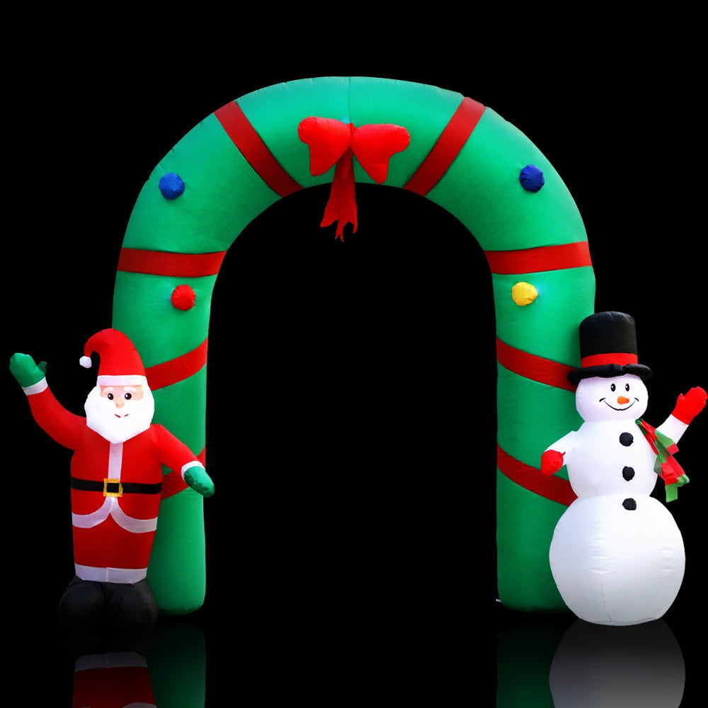 2.8M Christmas Inflatable Giant Arch Way Santa Snowman Light Decor Fast shipping On sale