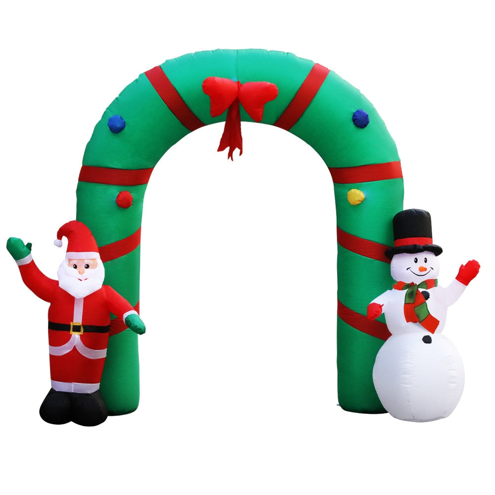 2.8M Christmas Inflatable Giant Arch Way Santa Snowman Light Decor Fast shipping On sale