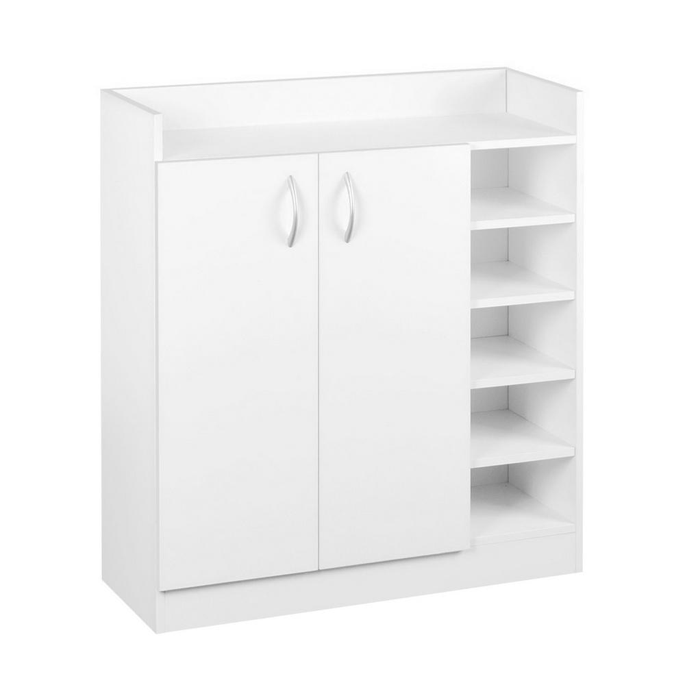 2 Doors Shoe Cabinet Storage Cupboard - White Fast shipping On sale