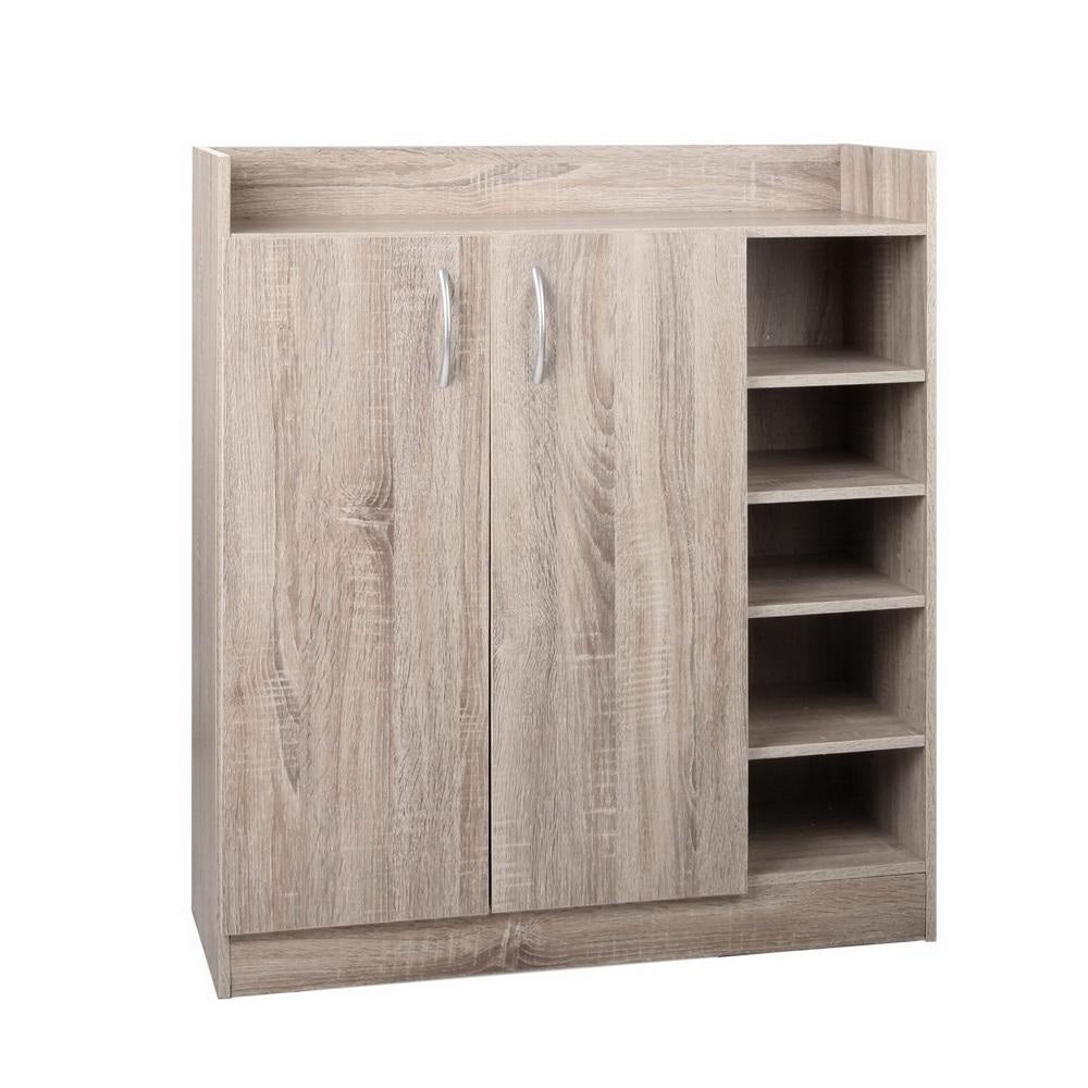 2 Doors Shoe Cabinet Storage Cupboard - Wood Fast shipping On sale