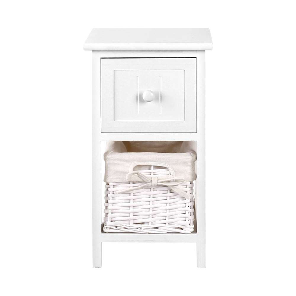 2 PCS Bedside Table - White Fast shipping On sale