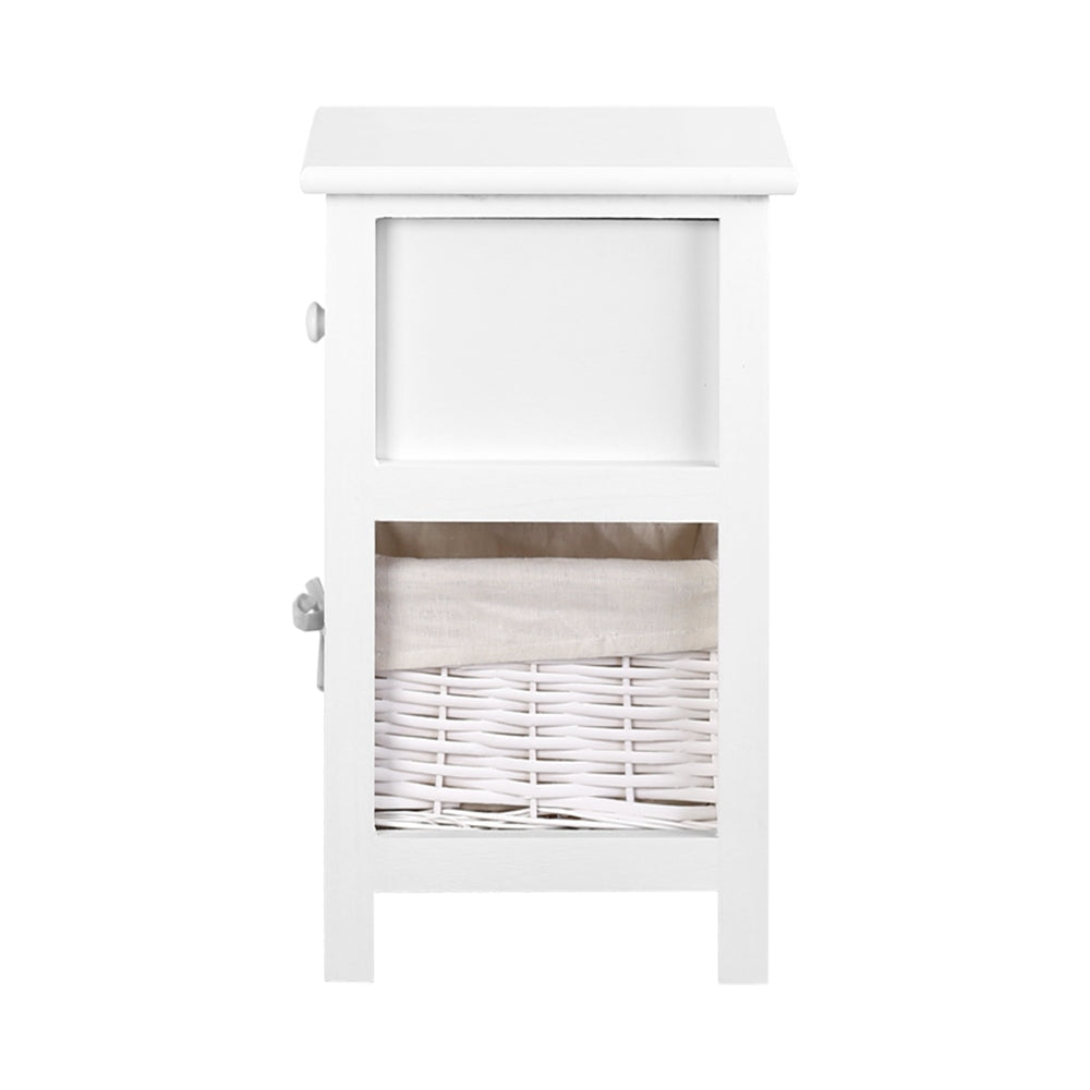 2 PCS Bedside Table - White Fast shipping On sale
