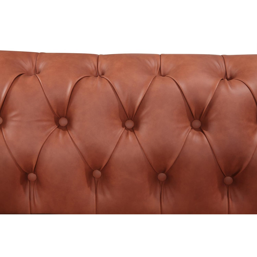 Kai 2-Seater Faux Leather Chesterfield Style Button Tufted Sofa Lounge Fast shipping On sale