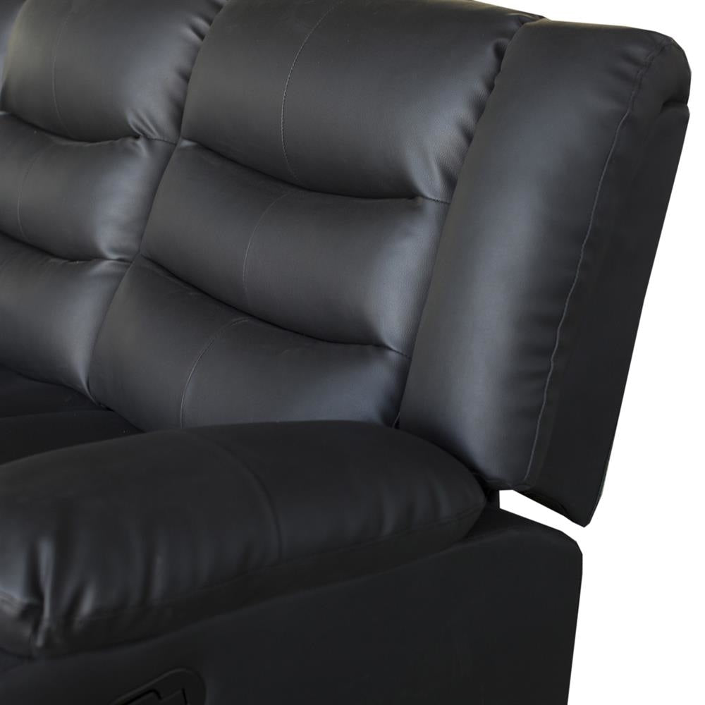 Colson 2-Seater Faux Leather Recliner Sofa Lounge Couch- Black Color Chair Fast shipping On sale