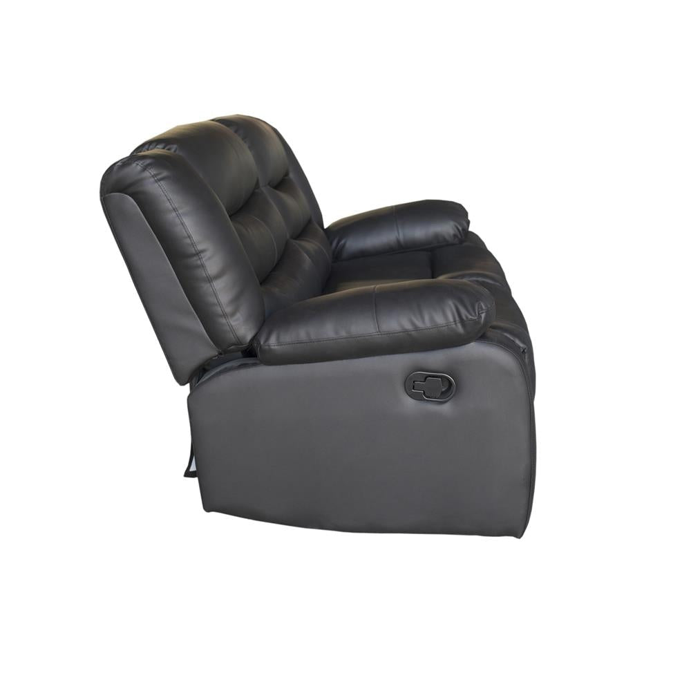 Colson 2-Seater Faux Leather Recliner Sofa Lounge Couch- Black Color Chair Fast shipping On sale