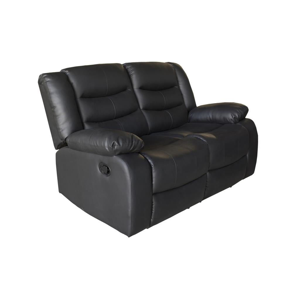 Colson 2-Seater Faux Leather Recliner Sofa Lounge Couch- Black Color Chair Fast shipping On sale