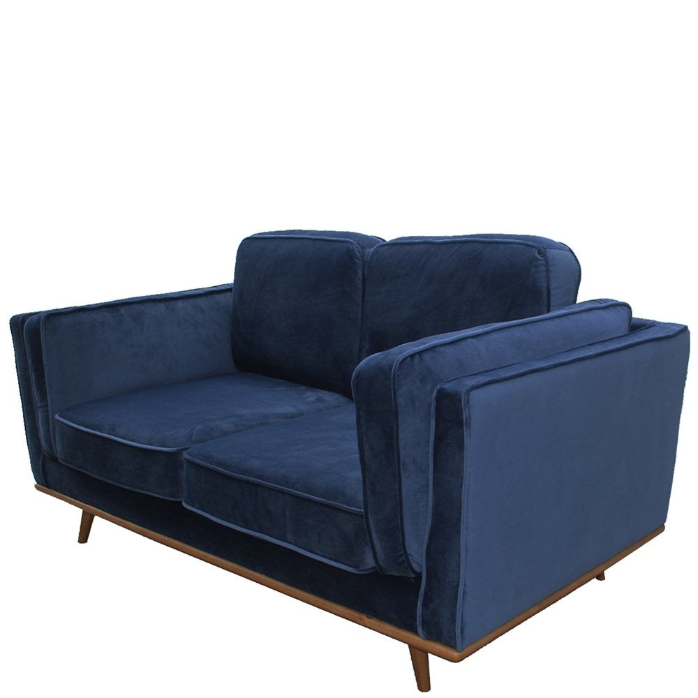 2 Seater Sofa in Soft Blue Velvet Lounge Set for Living Room Couch with Wooden Frame Fast shipping On sale