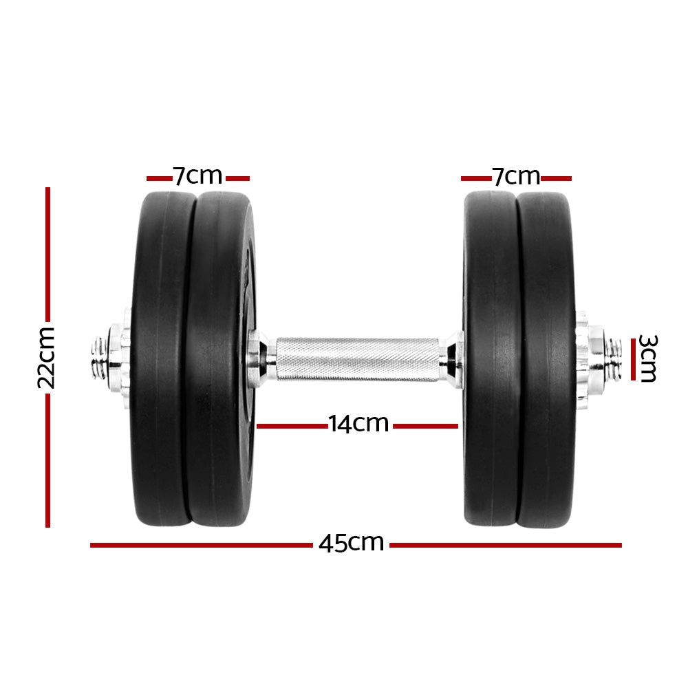 25kg Dumbbells Dumbbell Set Weight Plates Home Gym Fitness Exercise Sports & Fast shipping On sale