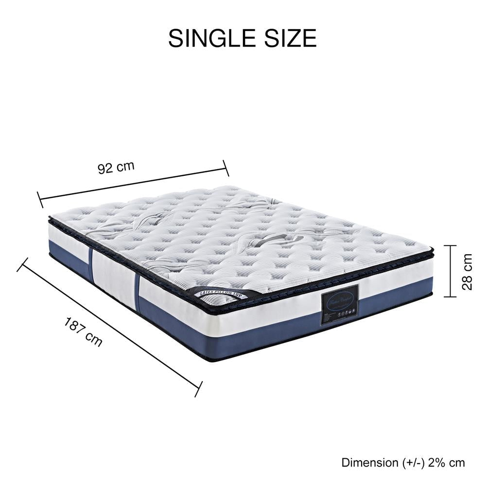 28cm Thick 100% Natural Latex Layer Pillowtop Mattress in Single size Fast shipping On sale