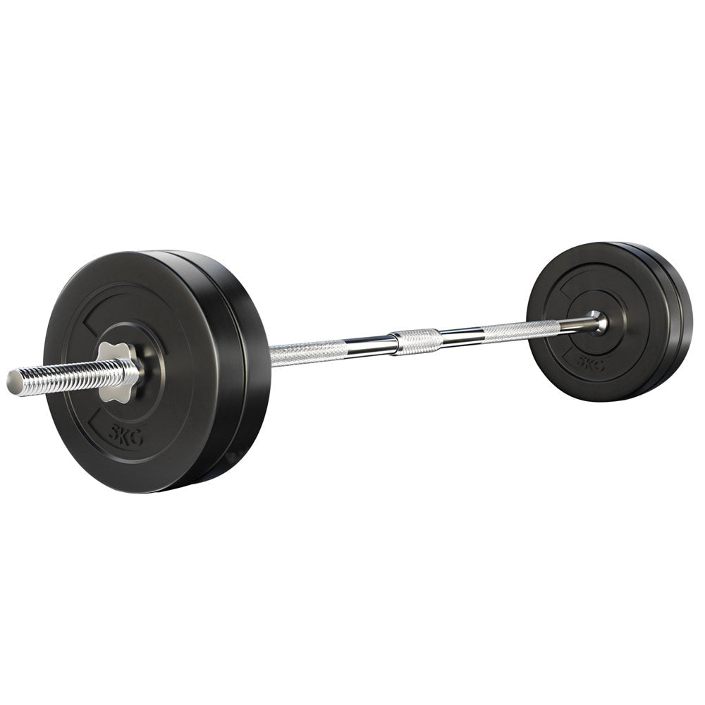 28KG Barbell Weight Set Plates Bar Bench Press Fitness Exercise Home Gym 168cm Sports & Fast shipping On sale