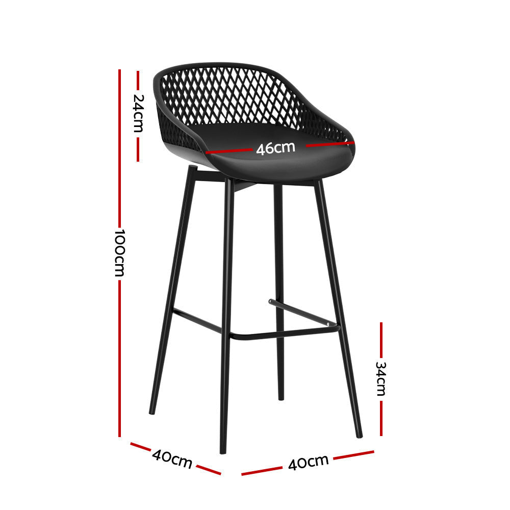 2PC Outdoor Bar Stools Plastic Metal Dining Chair Patio Furniture Garden Fast shipping On sale