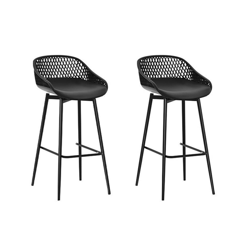 2PC Outdoor Bar Stools Plastic Metal Dining Chair Patio Furniture Garden Fast shipping On sale