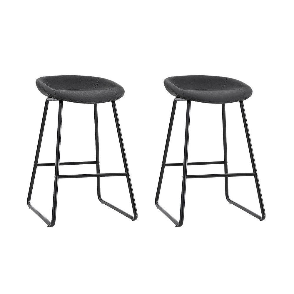 2x Bar Stools Kitchen Dining Chairs Counter Stool PU Leather Metal Fast shipping On sale