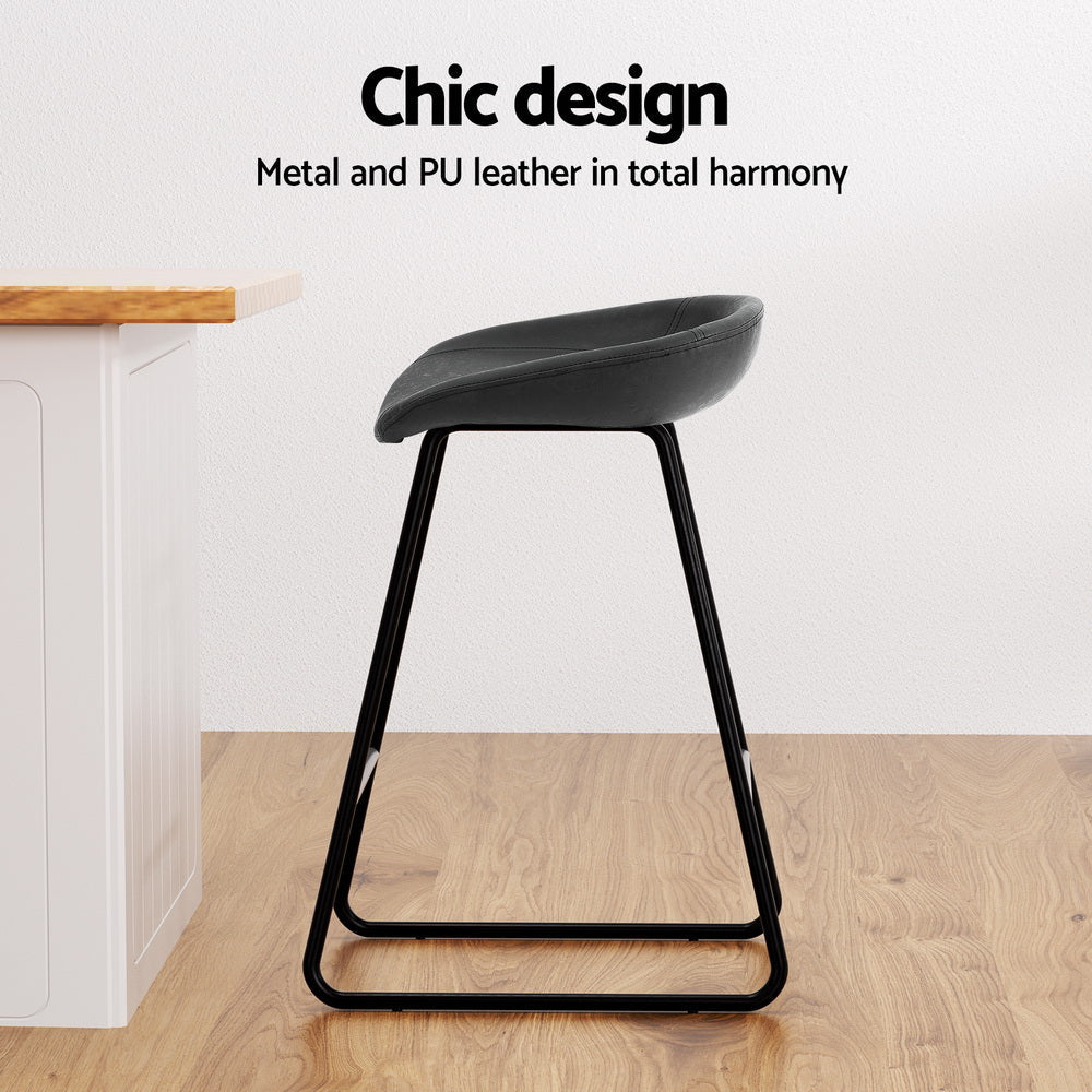 2x Bar Stools Kitchen Dining Chairs Counter Stool PU Leather Metal Fast shipping On sale