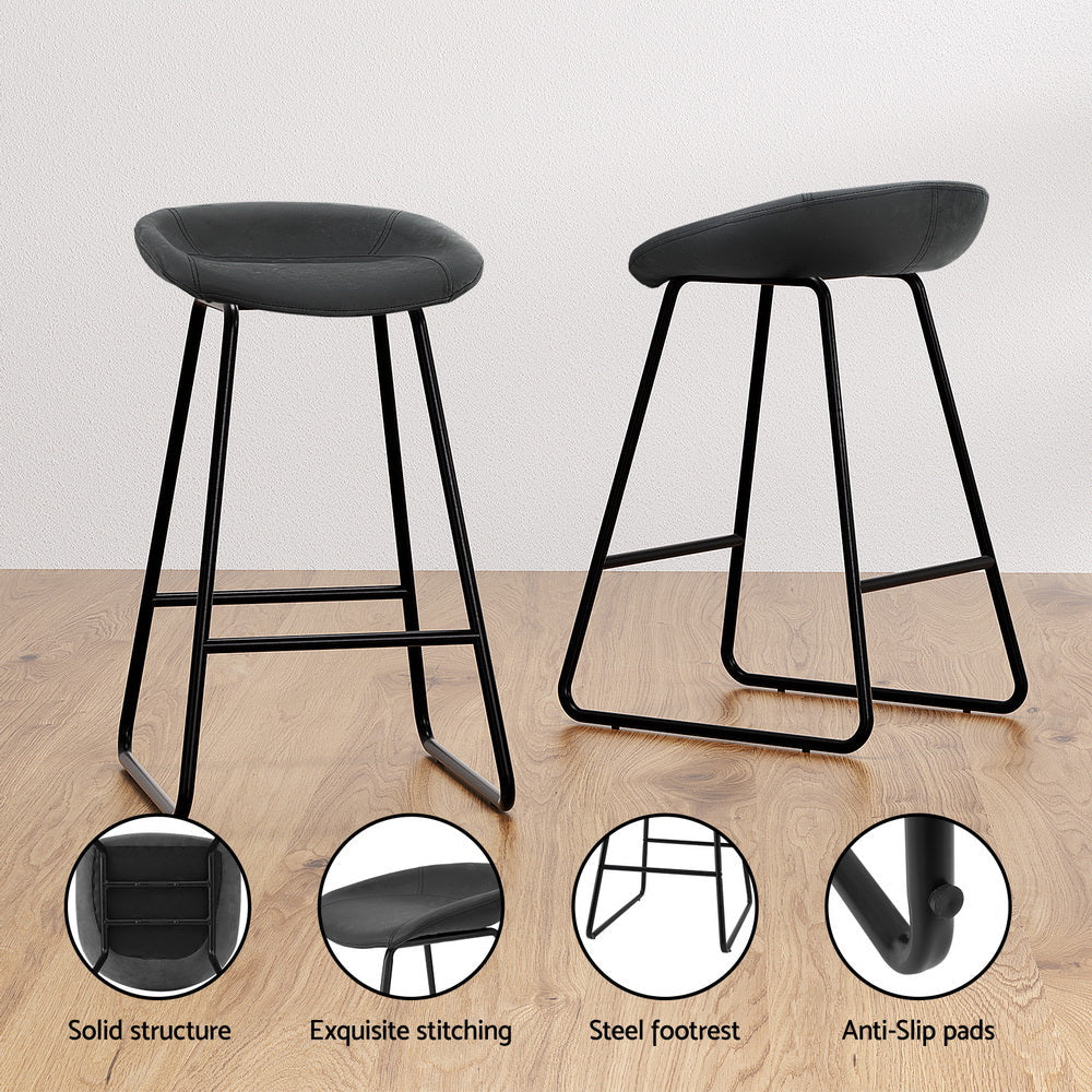 2x Bar Stools Kitchen Dining Chairs Counter Stool PU Leather Metal Fast shipping On sale