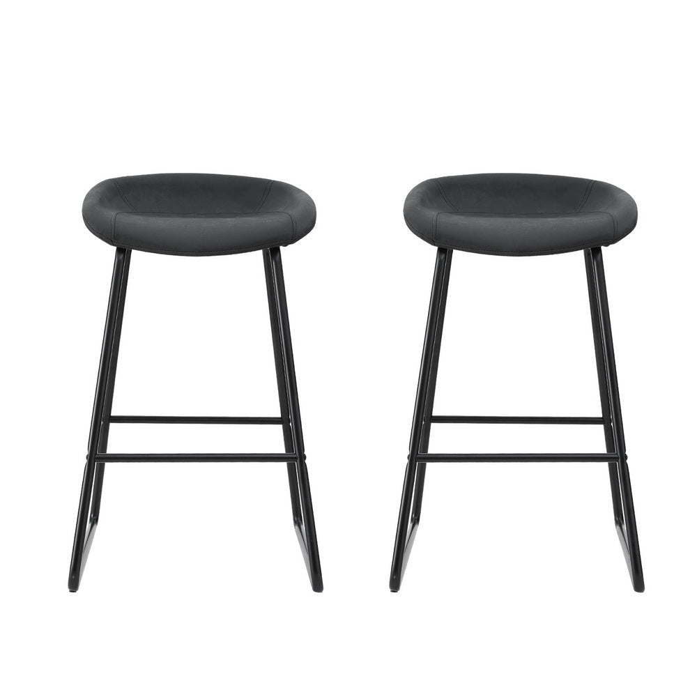 2x Bar Stools Kitchen Dining Chairs Counter Stool PU Leather Metal Fast shipping On sale