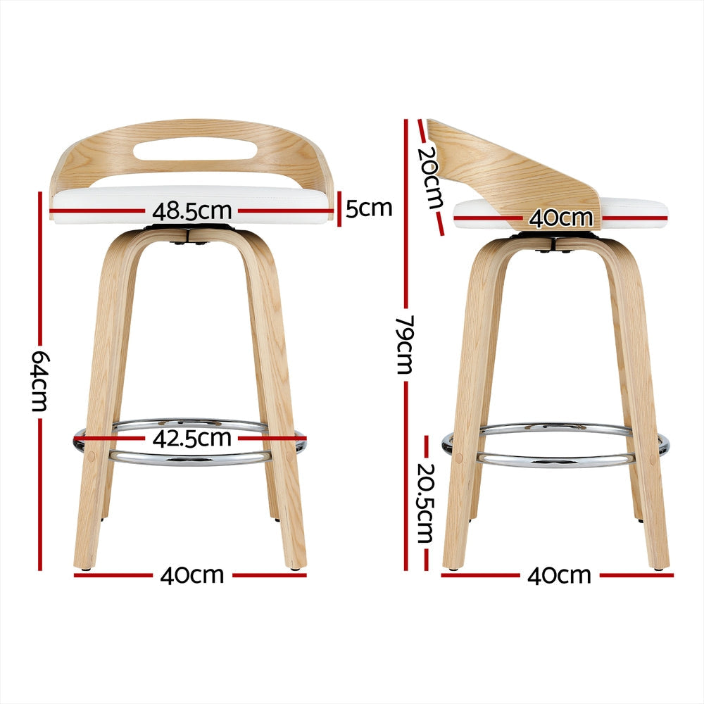 2x Bar Stools Swivel Dining Chairs Low Back Counter Seat PU Cushion Stool Fast shipping On sale