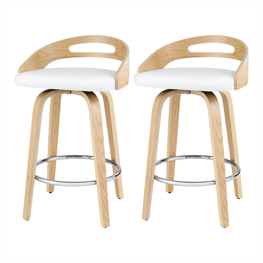 2x Bar Stools Swivel Dining Chairs Low Back Counter Seat PU Cushion Stool Fast shipping On sale