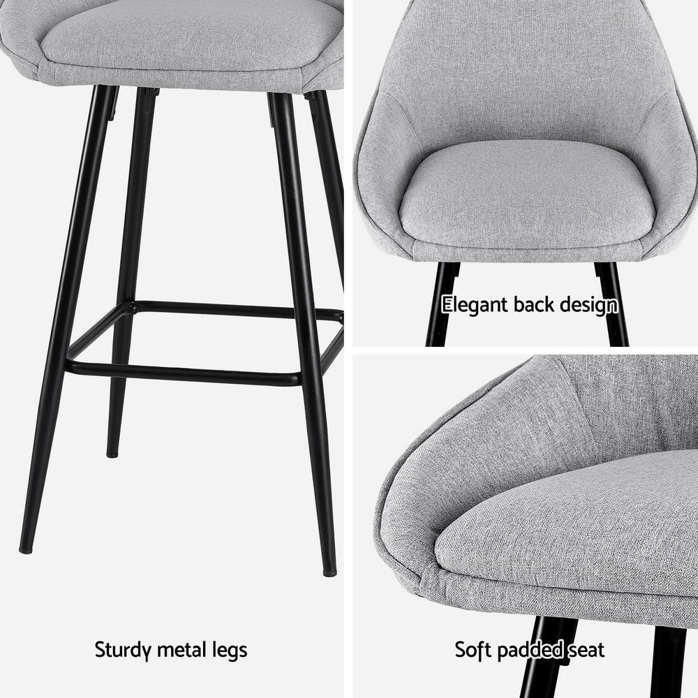 2x Bar Stools Upholstered Stool Counter Seat Kitchen Dining Chairs Fast shipping On sale