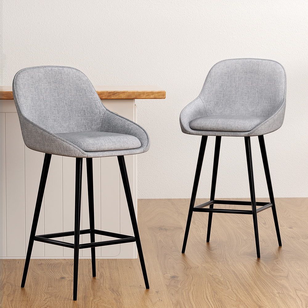 2x Bar Stools Upholstered Stool Counter Seat Kitchen Dining Chairs Fast shipping On sale