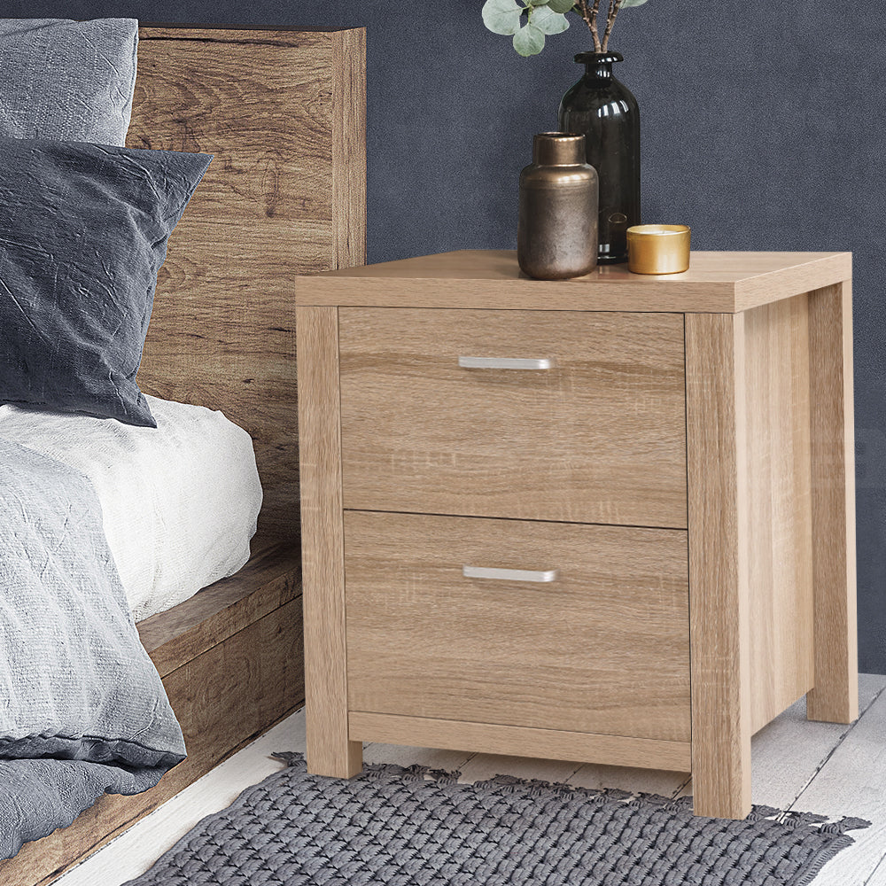 2x Bedside Table 2 Drawers - MAXI Pine Fast shipping On sale