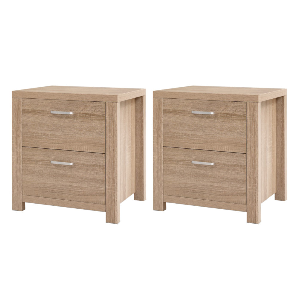 2x Bedside Table 2 Drawers - MAXI Pine Fast shipping On sale
