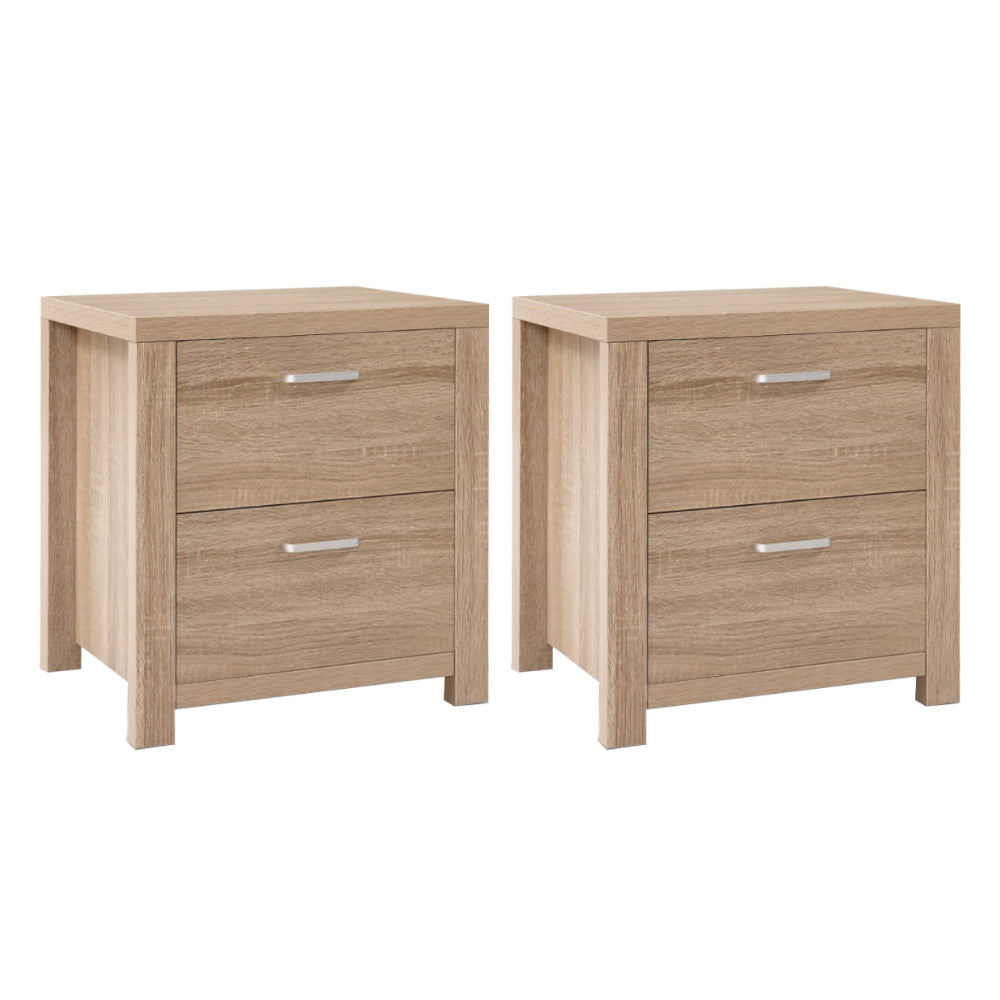 2x Bedside Table 2 Drawers - MAXI Pine Fast shipping On sale