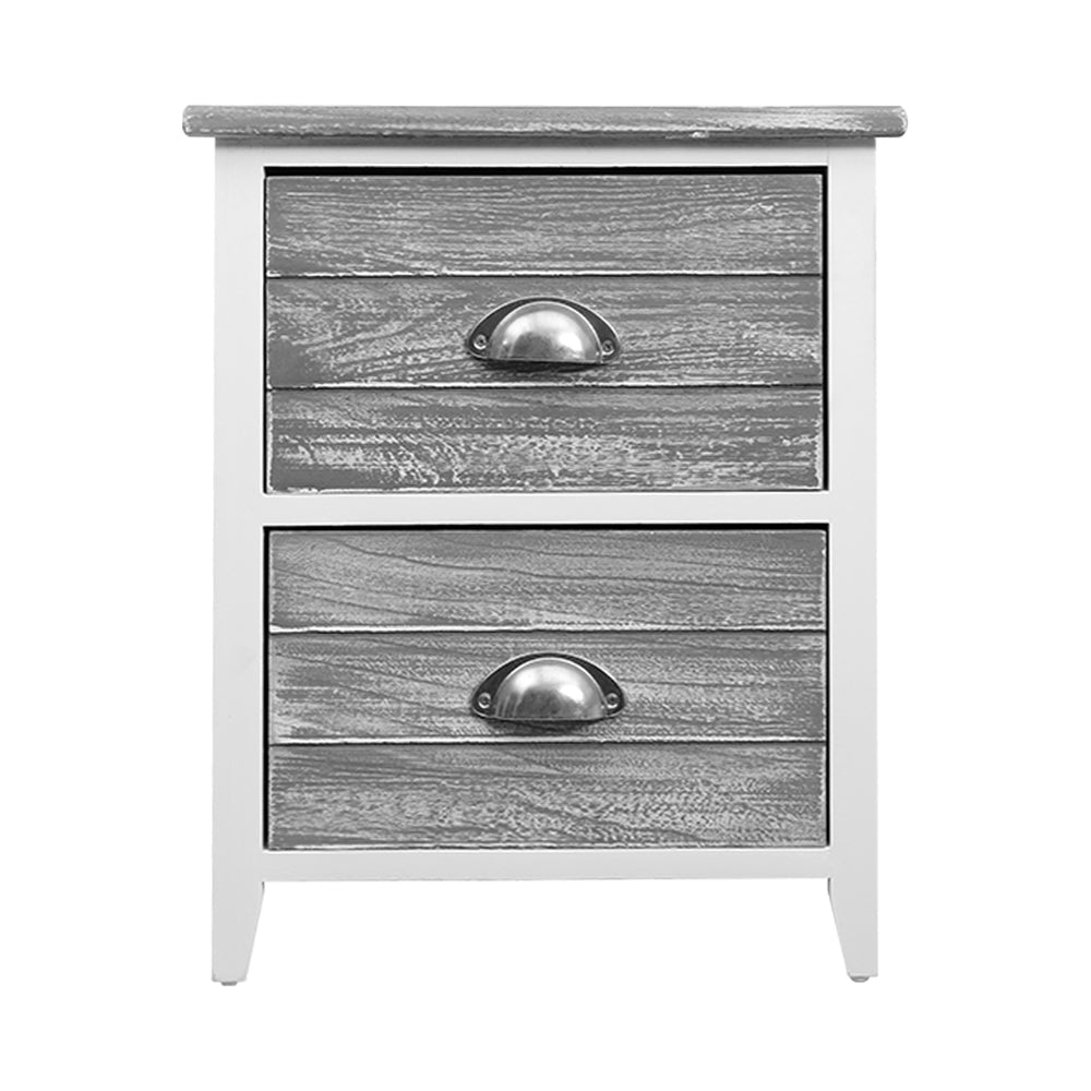 2x Bedside Table Nightstands 2 Drawers Storage Cabinet Bedroom Side Grey Fast shipping On sale