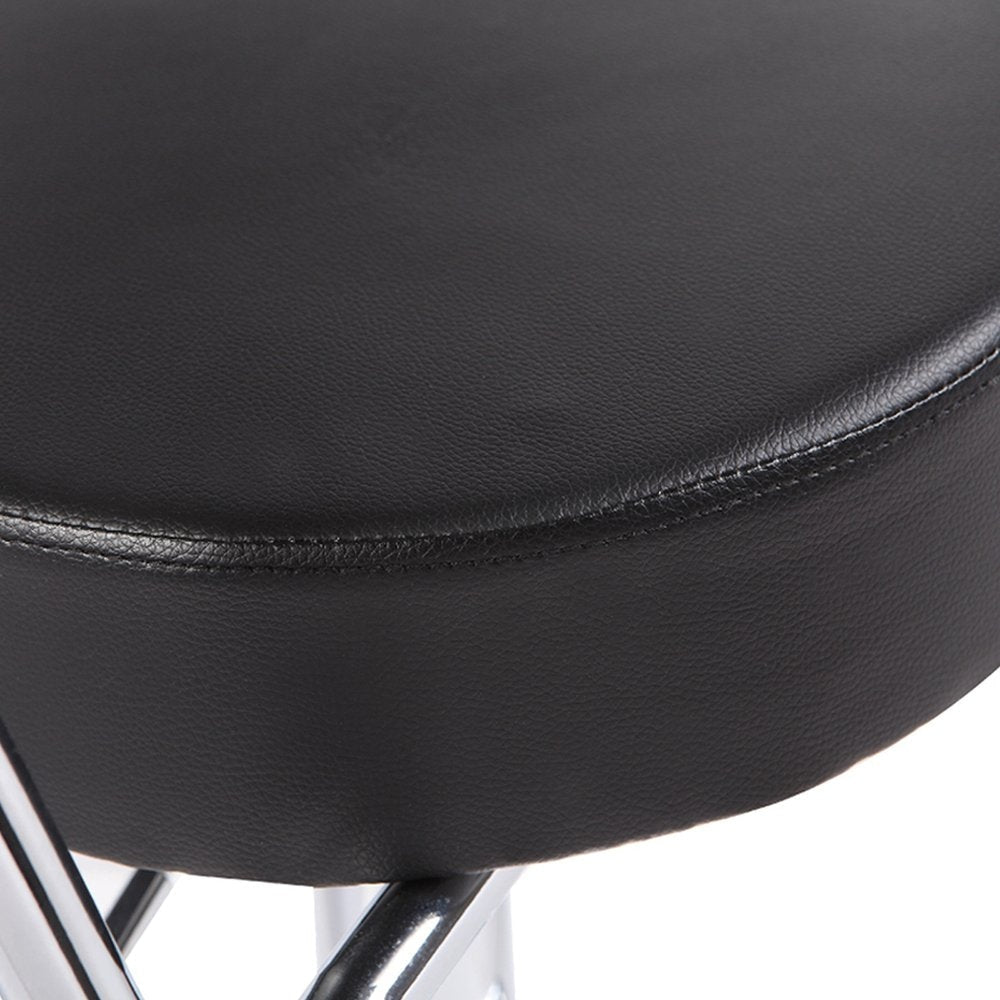 2X Black Bar Stools Faux Leather High Back Adjustable Crome Base Gas Lift Swivel Chairs Stool Fast shipping On sale