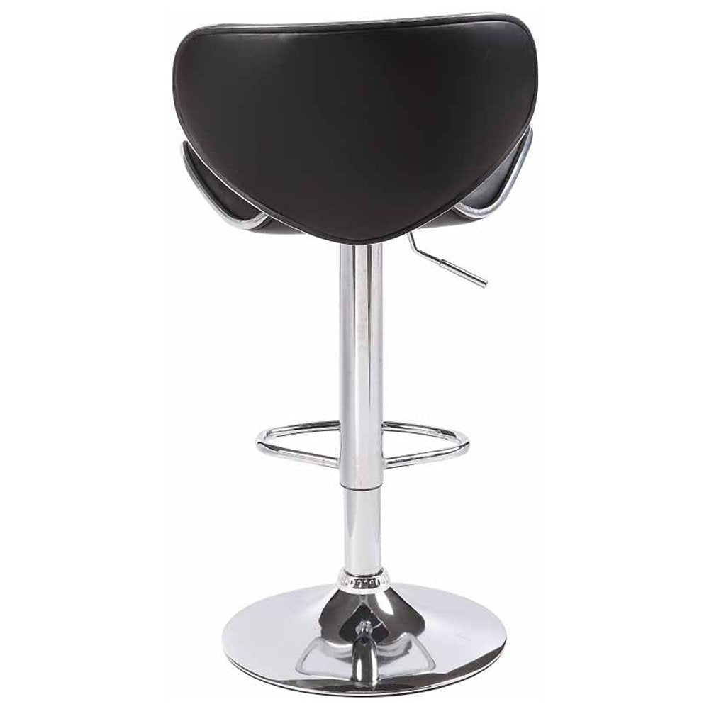 2X Black Bar Stools Faux Leather Mid High Back Adjustable Crome Base Gas Lift Swivel Chairs Stool Fast shipping On sale