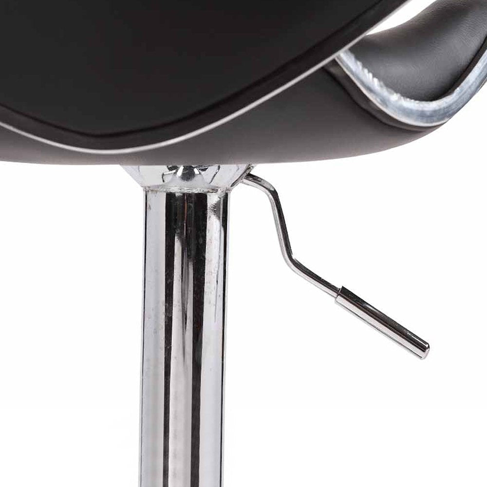 2X Black Bar Stools Faux Leather Mid High Back Adjustable Crome Base Gas Lift Swivel Chairs Stool Fast shipping On sale