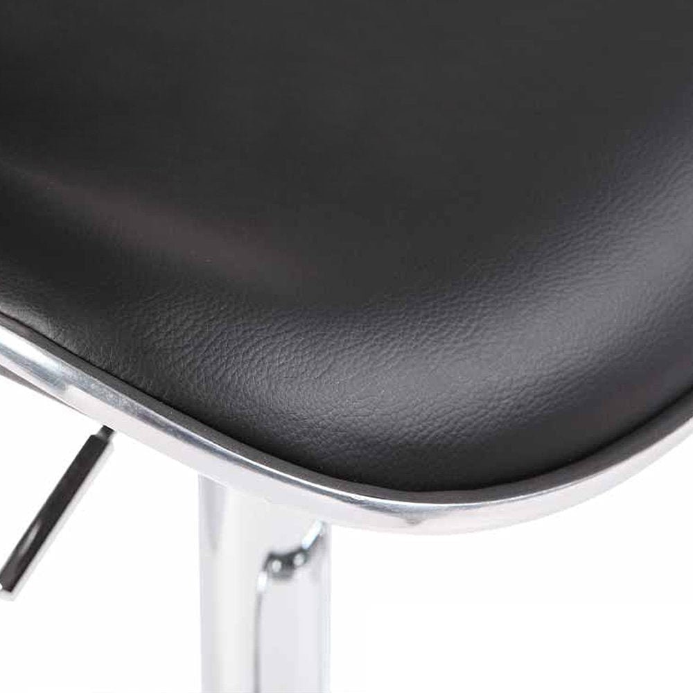 2X Black Bar Stools Faux Leather Mid High Back Adjustable Crome Base Gas Lift Swivel Chairs Stool Fast shipping On sale