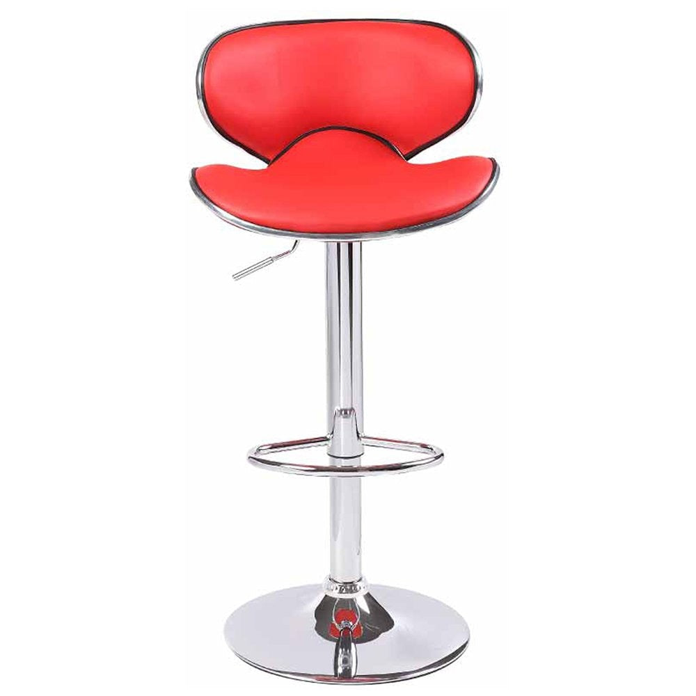 2X Red Bar Stools Faux Leather Mid High Back Adjustable Crome Base Gas Lift Swivel Chairs Stool Fast shipping On sale