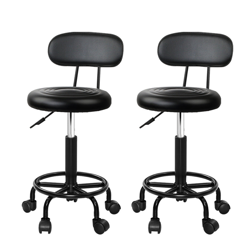 2X Salon Stool Swivel Backrest Chair Barber Hairdressing Hydraulic Lift Bar Fast shipping On sale