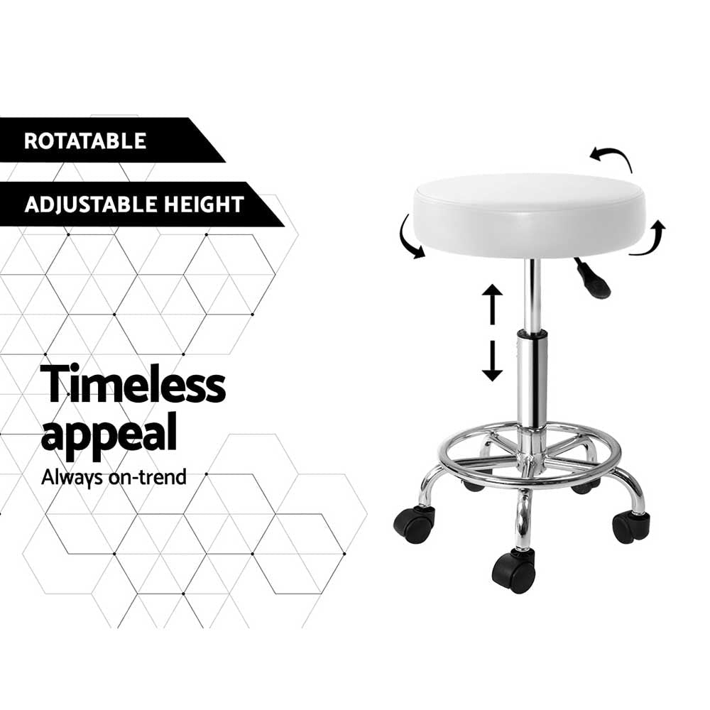 2X Salon Stool Swivel Round Barber Hair Bar Stools Hydraulic Lift White Fast shipping On sale