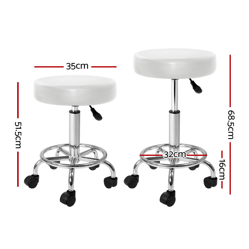 2X Salon Stool Swivel Round Barber Hair Bar Stools Hydraulic Lift White Fast shipping On sale