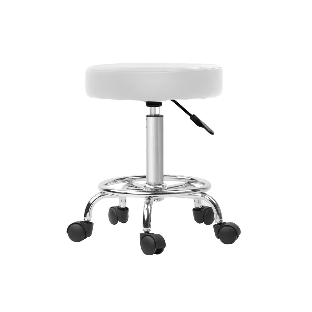 2X Salon Stool Swivel Round Barber Hair Bar Stools Hydraulic Lift White Fast shipping On sale