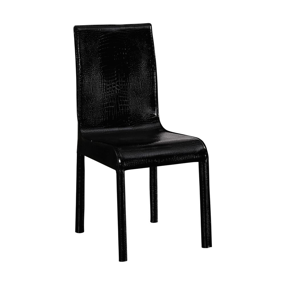 2x Steel Frame Black Leatherette Medium High Backrest Dining Chairs with Wooden legs Chair Fast shipping On sale