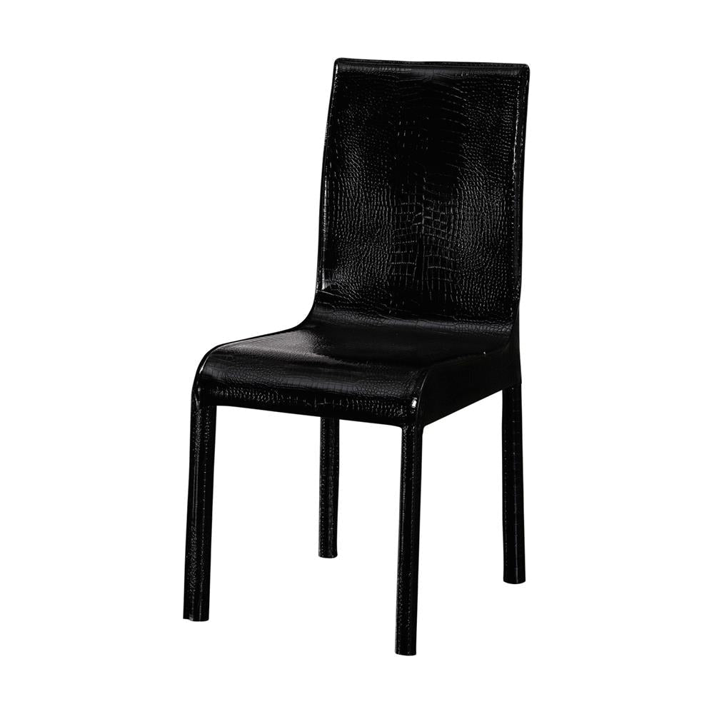 2x Steel Frame Black Leatherette Medium High Backrest Dining Chairs with Wooden legs Chair Fast shipping On sale